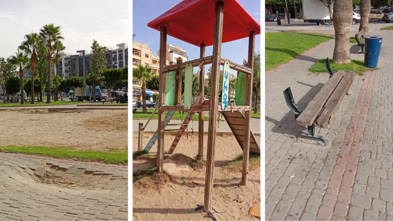 رياض دار تونسي ببني مكادة.. متنفس وحيد يتحول إلى فضاء مهمل يفتقد الصيانة والتجهيزات